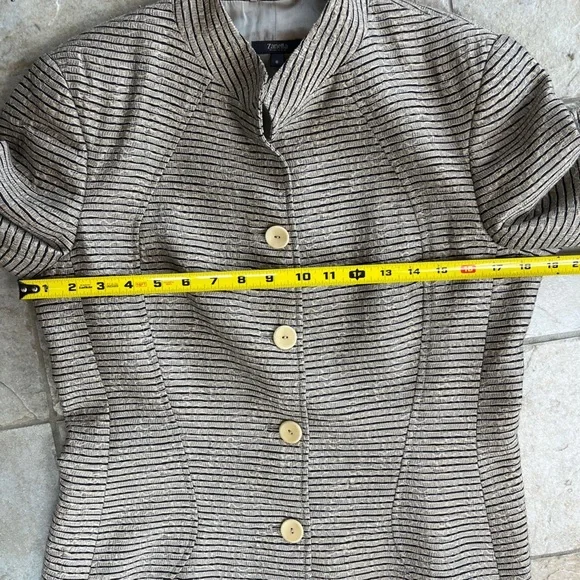Zanella Italy Metallic Stripe Blazer 8 Dark Academia Heritage Luxe Jacket Office - Picture 10 of 10